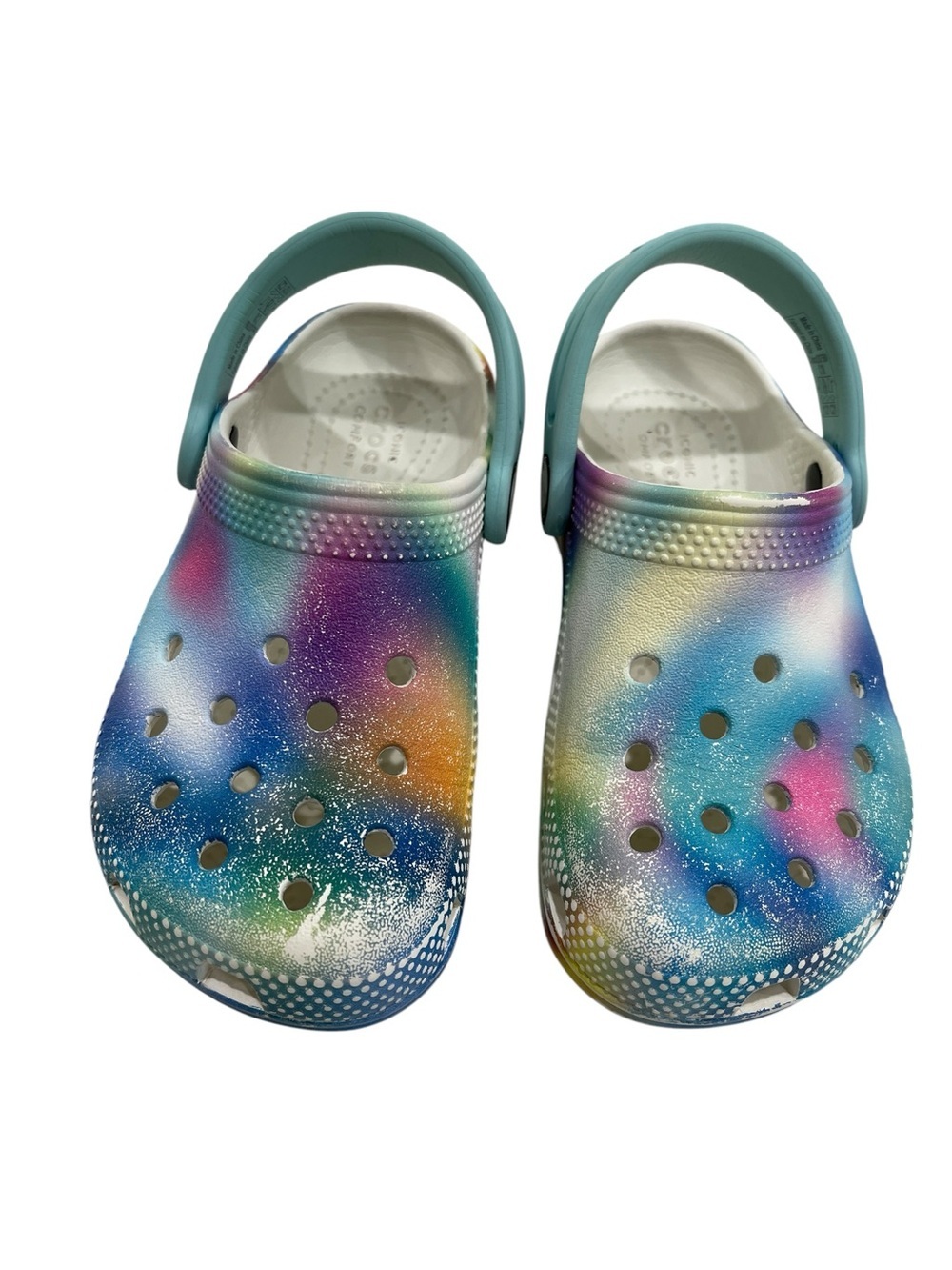 Crocs Kid’s Solarized Rainbow Tie Dye Classic Slip On Clog SZ 10 C